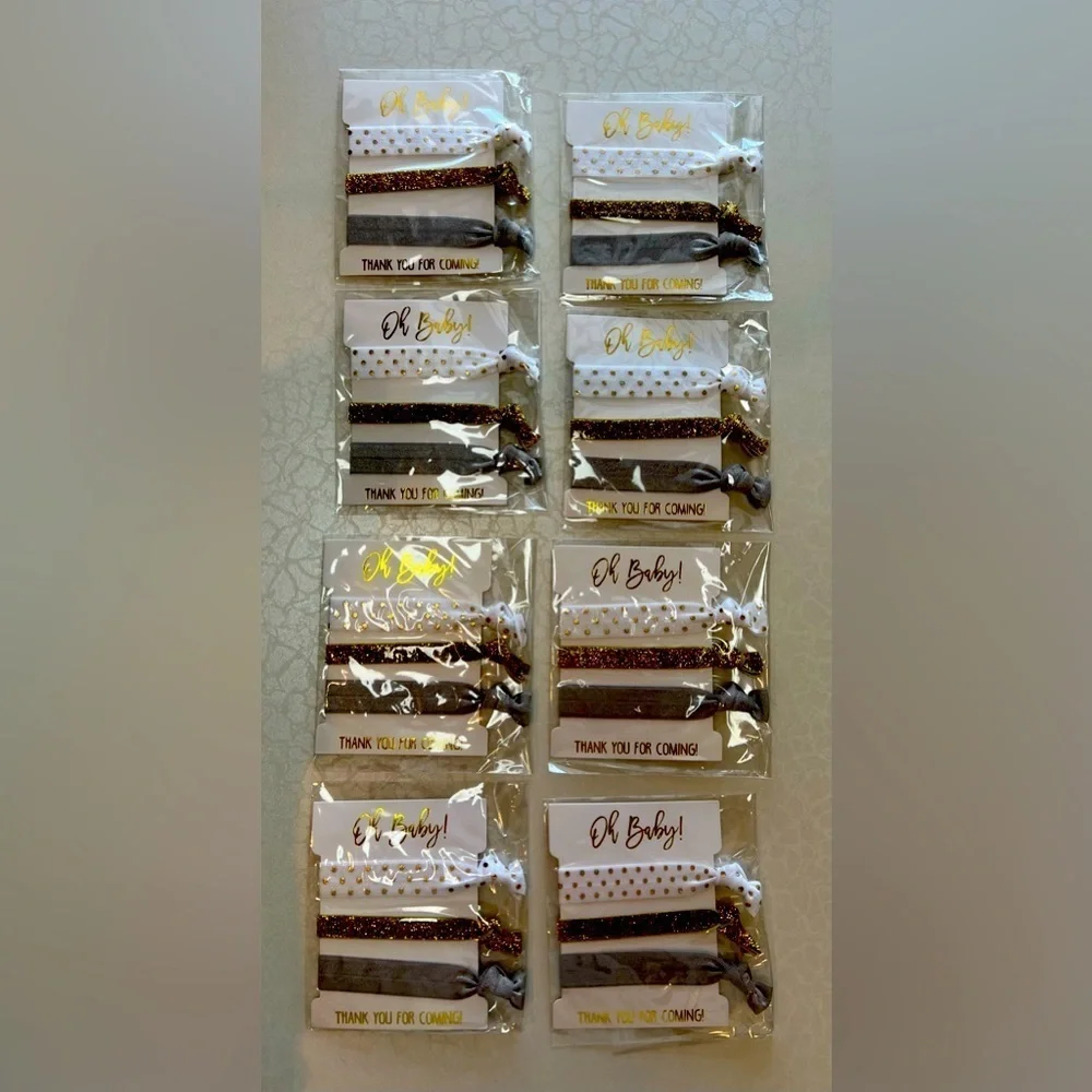 SET: “Oh Baby” | 8- pieces, 3 hair ties each. Baby shower gift.